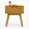 Solid Wood Single-Drawer Scandinavian Nightstand