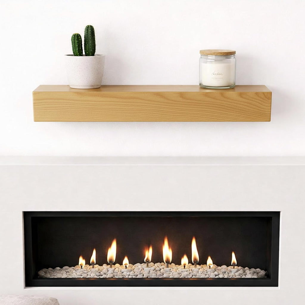 Solid Wood Fireplace Mantel Shelf, 4-FT