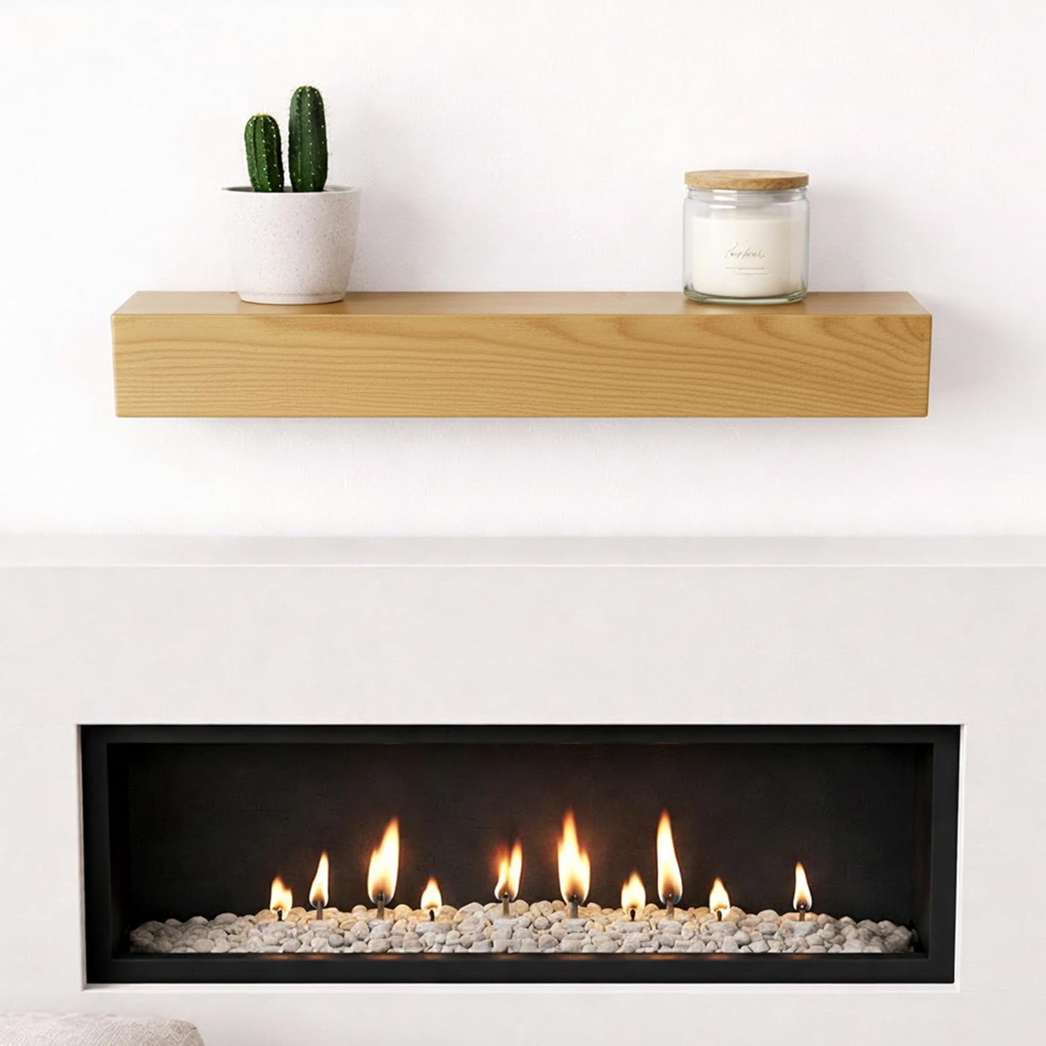 Solid Wood Fireplace Mantel Shelf, 4-FT