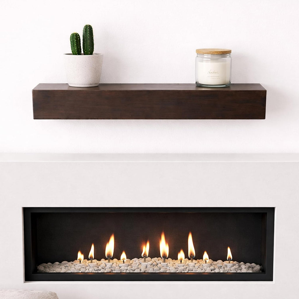 Solid Wood Fireplace Mantel Shelf, 3-FT
