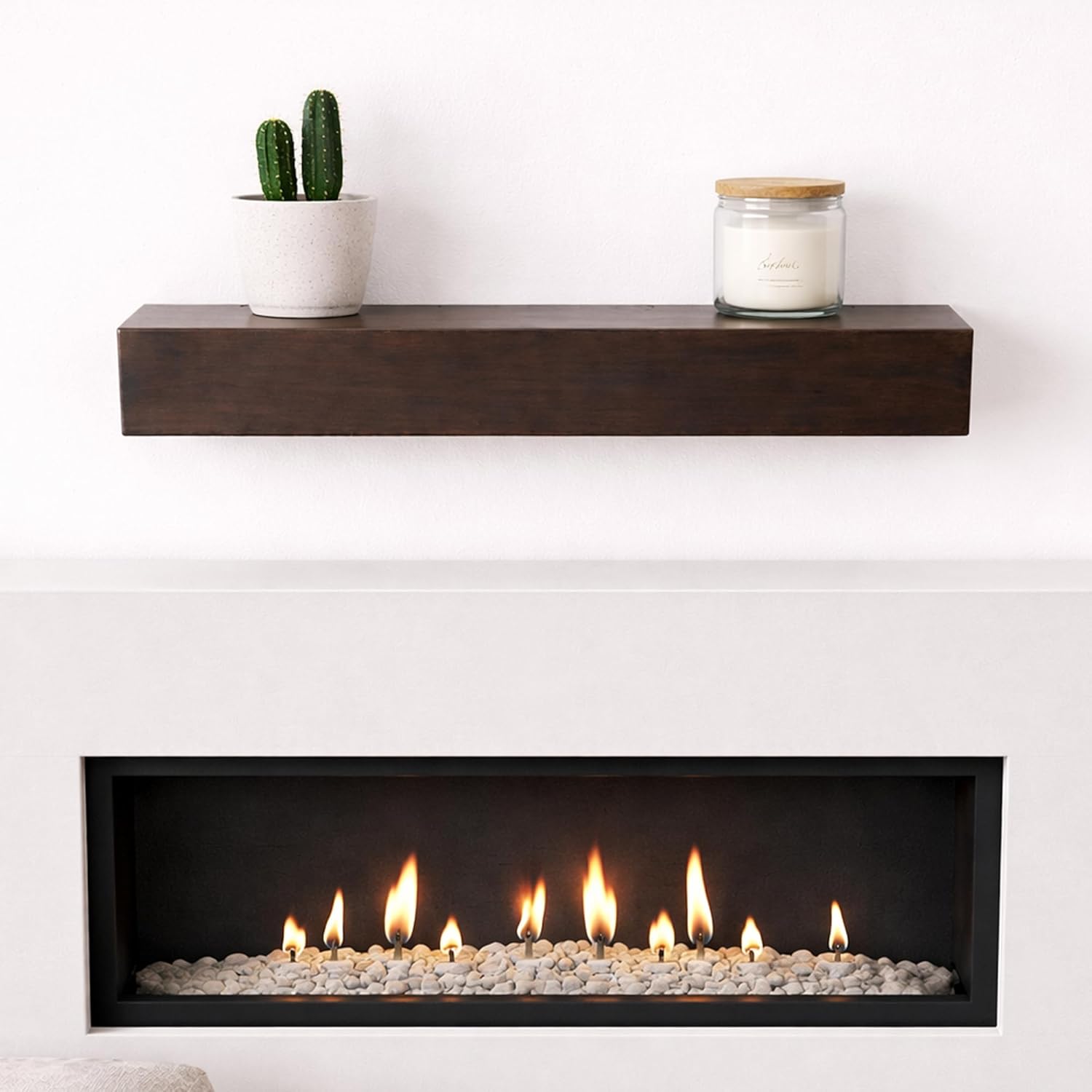 Solid Wood Fireplace Mantel Shelf, 3-FT